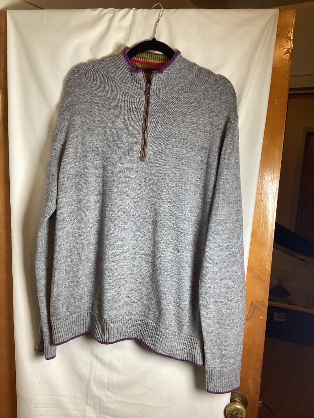 Robert Graham100% Cotton sweater with half zip opening Sweater SZ L